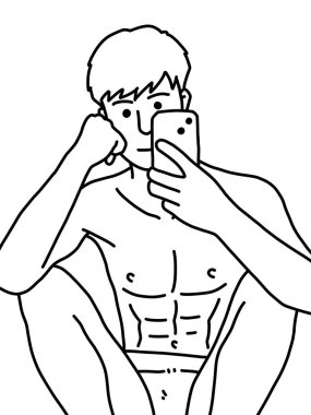 Siyah ve beyaz renkli yakışıklı bir adam.