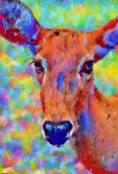 森林中鹿的艺术色彩 — 图库照片