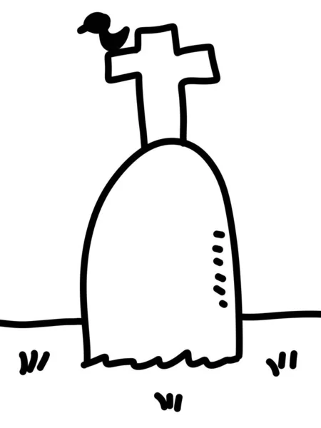 黒と白の墓の漫画 — ストック写真