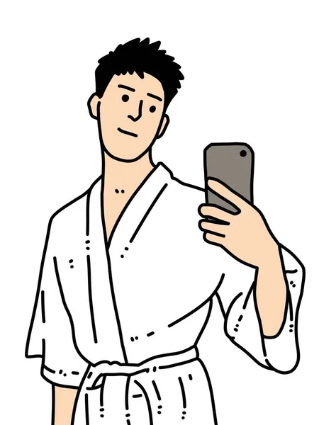 白い背景のかわいい男漫画 — ストック写真