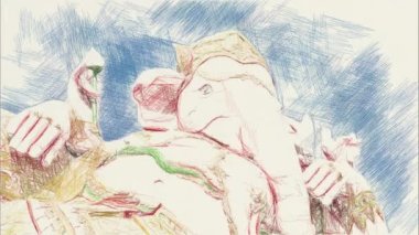 Ganesha heykelinin resim rengi