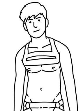 Siyah ve beyaz renkli yakışıklı bir adam.