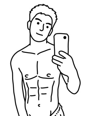 Siyah ve beyaz renkli yakışıklı bir adam.