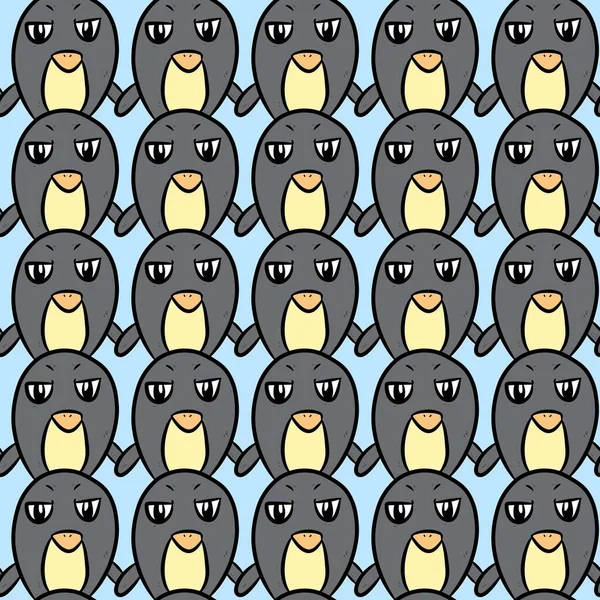 Zökkenőmentes Minta Pingvin Rajzfilm — Stock Fotó