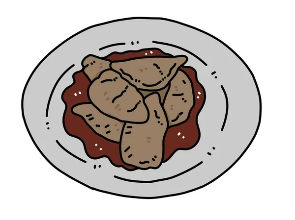 Yemek Karikatürü Beyaz Arkaplanda — Stok fotoğraf