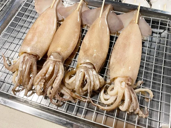 Grilled Squid Sale Thailand Market — Stock Photo, Image