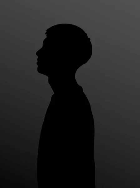Schwarzer Schattenmann Auf Grauem Hintergrund — Stockfoto
