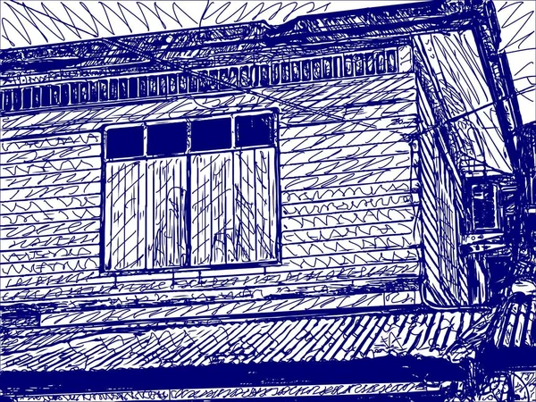 青と白の家の背景 — ストック写真