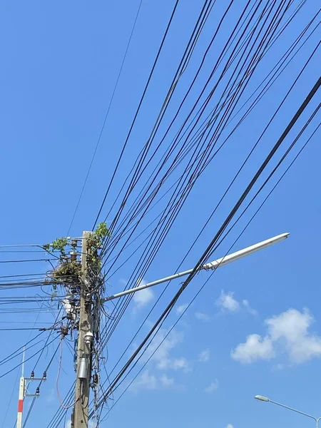 Närbild Pylon Landet Thailand — Stockfoto