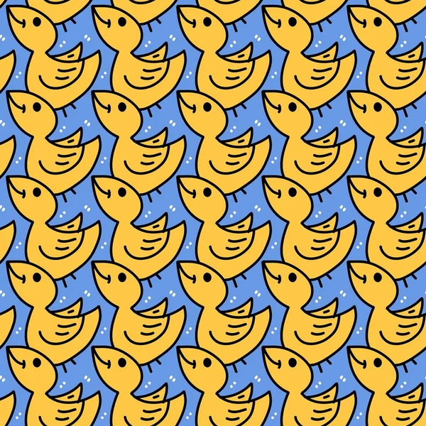 Seamless Pattern Cute Bird Cartoon — Stock Photo, Image