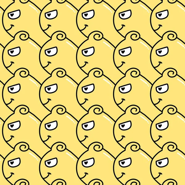 Seamless Pattern Cute Monster Cartoon — Stock Photo, Image