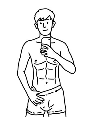 Beyaz arkaplanda insan karikatürü