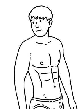 Beyaz arkaplanda insan karikatürü