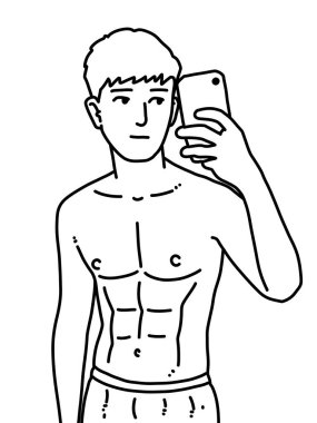 Beyaz arkaplanda insan karikatürü