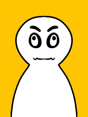 Sarı arka planda şirin bir çizgi film.