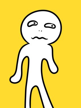 Sarı arka planda şirin bir çizgi film.