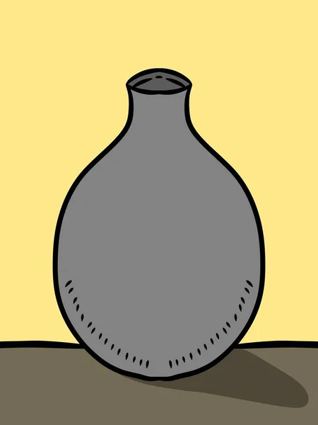 Jar Cartoon Yellow Background — Stock Photo, Image