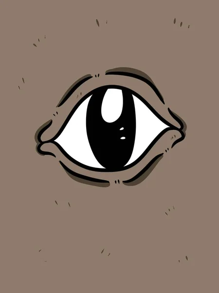 Kahverengi Arka Planda Göz Karikatürü — Stok fotoğraf