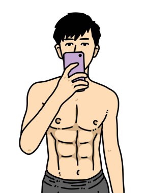 Beyaz arka planda sevimli bir adam çizgi filmi