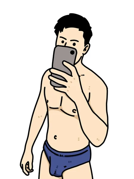 白い背景のかわいい男漫画 — ストック写真