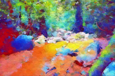 şelale arkaplanının sanat rengi