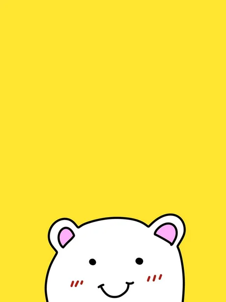 Roztomilý Medvěd Kreslený Žlutém Pozadí — Stock fotografie
