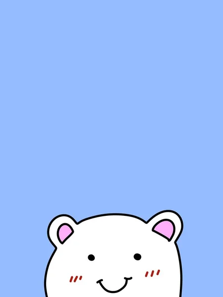 Cute Bear Cartoon Blue Background — Stock Photo, Image