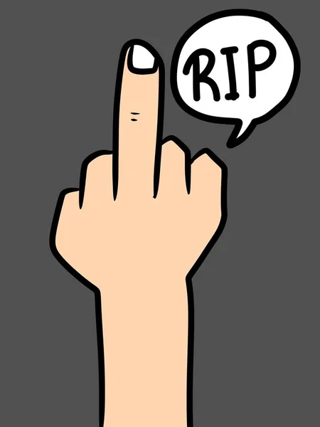 Hand Cartoon Tekst Rip Grijze Achtergrond — Stockfoto