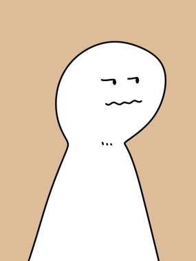 Mavi arkaplanda şirin bir çizgi film