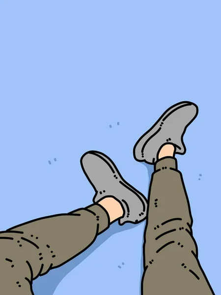 Lag Shoes Cartoon Blue Background — Stock Photo, Image