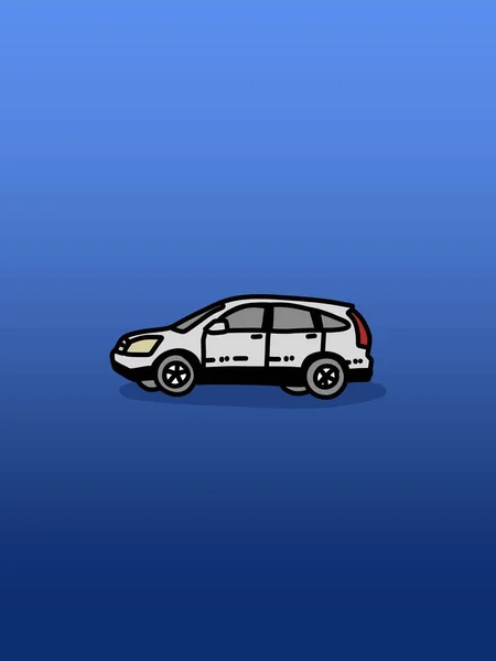 Car Cartoon Blue Background — Stock Photo, Image