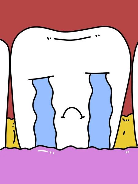 Tooth Cartoon Color Background — Stock Photo, Image