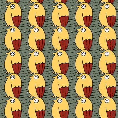 Sevimli kuş çizgi filminin kusursuz deseni