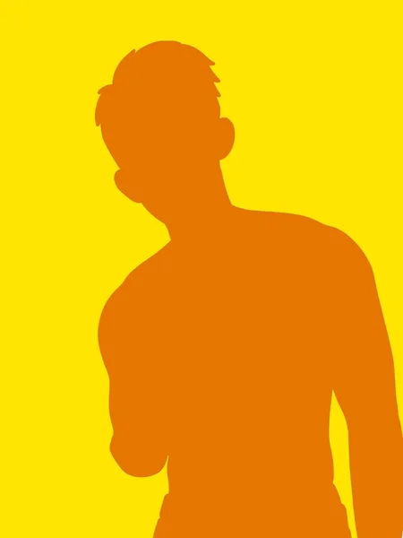Yellow Orange Color Shap Man Cartoon Background — Fotografia de Stock