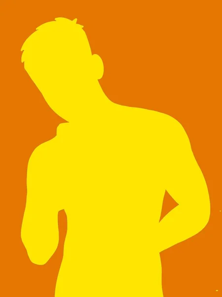 Geel Oranje Kleur Van Shap Man Cartoon Achtergrond — Stockfoto
