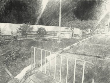 Gece şehrinin siyah ve beyaz