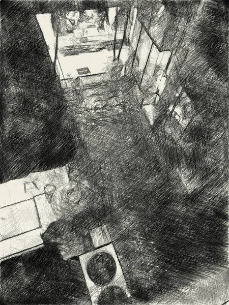 Schwarz Weiß Hintergrund Des Gebäudes — Stockfoto