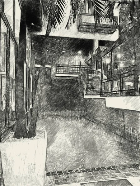 黒と白の建物の背景 — ストック写真