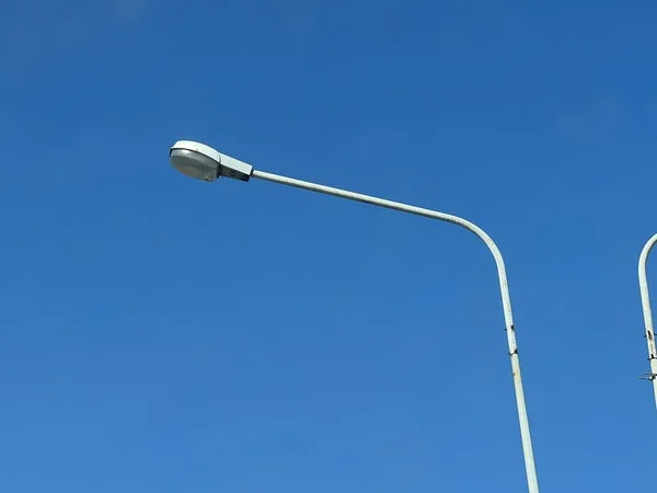 Vertikal Närbild Bild Vita Led Pole Lampa — Stockfoto