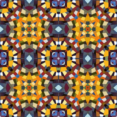 soyut renkli altıgen kare geometrik dikişsiz desen simetrik kaleydoskop moda, tasarım