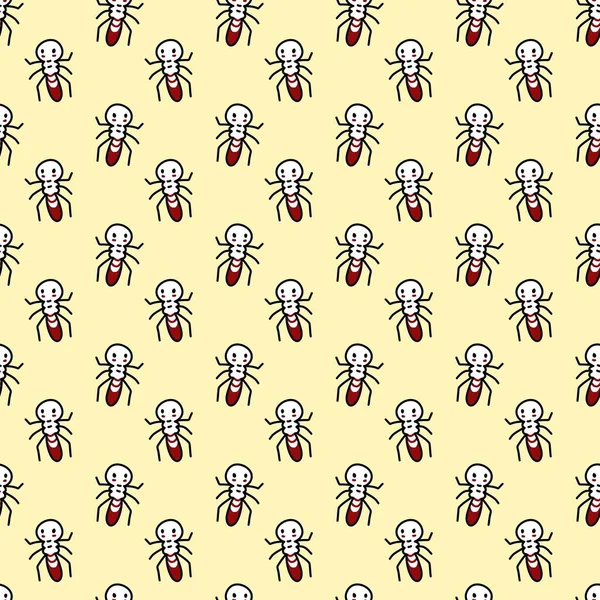 Seamless Pattern Cute Ant Cartoon — Stockfoto