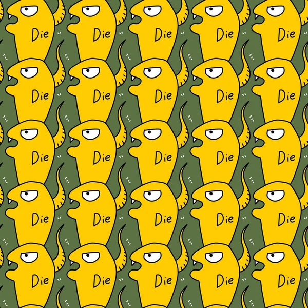 seamless pattern of cute monster cartoon