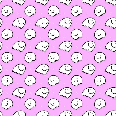 Tatlı çizgi film arkaplanının kusursuz deseni