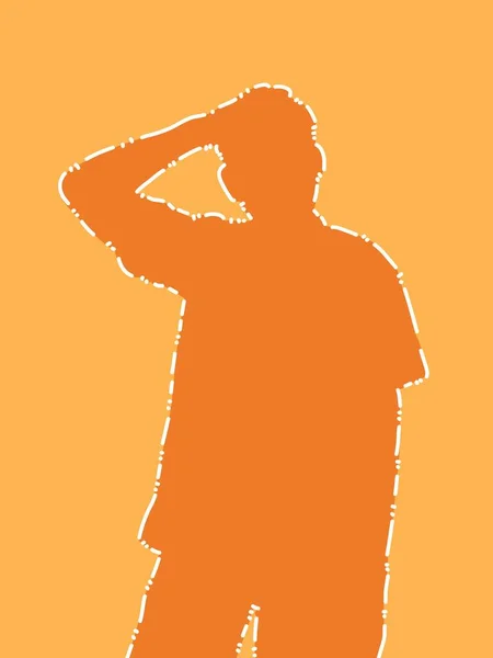 Yellow Orange Color Shape Man Background — Photo