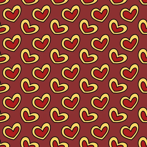 Patrón Sin Costuras Dibujos Animados Forma Corazón —  Fotos de Stock