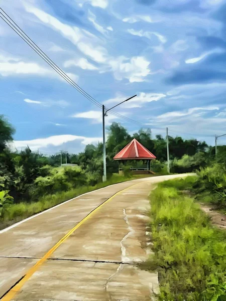 Ülkedeki Yol Sanatı Rengi — Stok fotoğraf