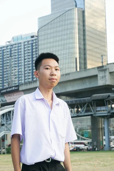 Zblízka Mladý Muž Bangkok Thajsku — Stock fotografie