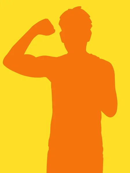 Yellow Orange Color Shape Man Background — Fotografia de Stock