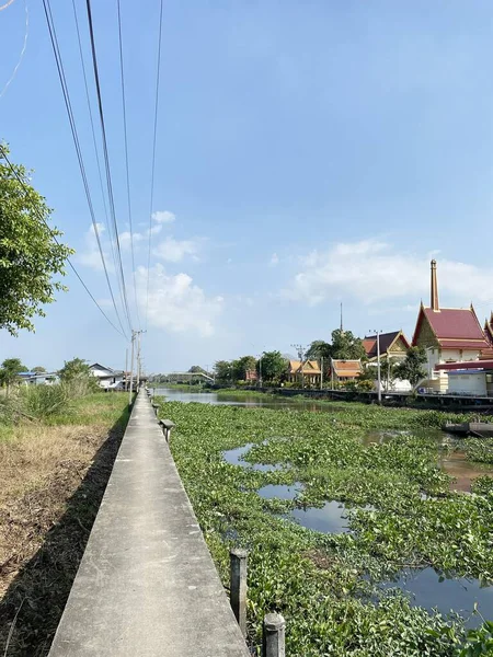 Chodník Khlong Preng Kanálu Zemi Chachoengsao Thajsko — Stock fotografie
