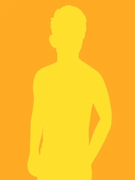 Yellow Orange Color Shape Man Background — Zdjęcie stockowe